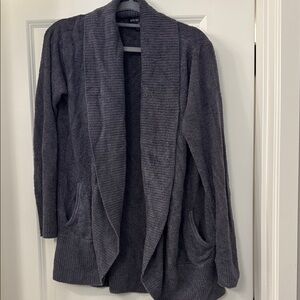 Barefoot Dreams Cozy Gray/Navy Women's Sweater